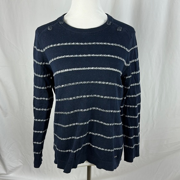 Tommy Hilfiger Sweaters - Timmy Hilfiger Nautical Long Sleeve Crew Neck Striped Sweater